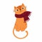 Ð¡at in the scarf. Cute kitten character. Mascot of goods for pets, Ñat clothes. Knitwear for cats.